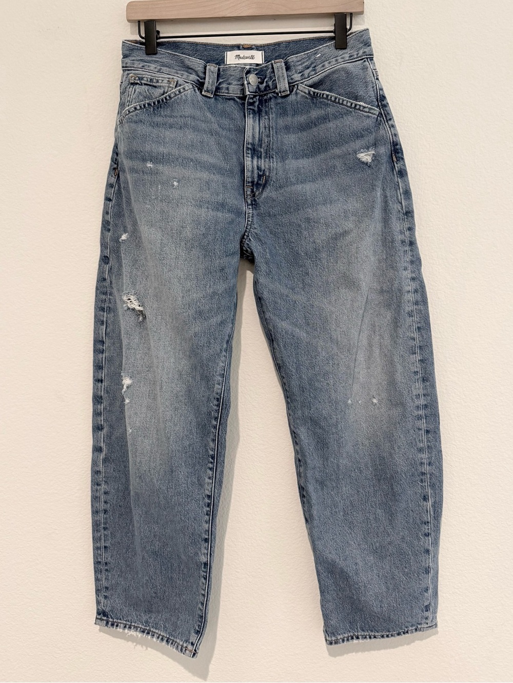 Madewell The Balloon Jeans denim high rise barrel leg shape 100% cotton Petite
